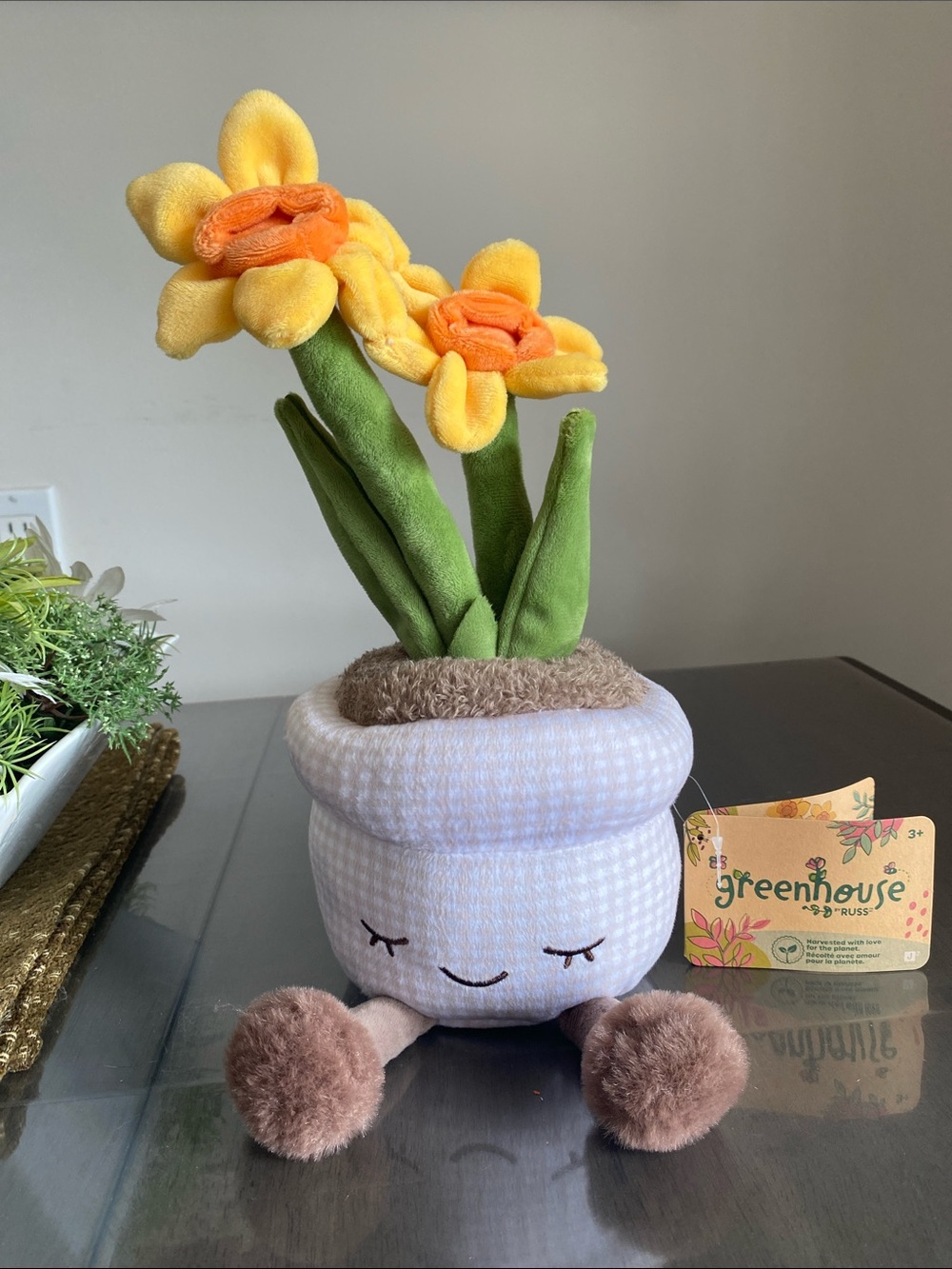 NEW🌈 Greenhouse Russ Plush Daffodil Potted Flower Home Decoration gift - Picture 1 of 8